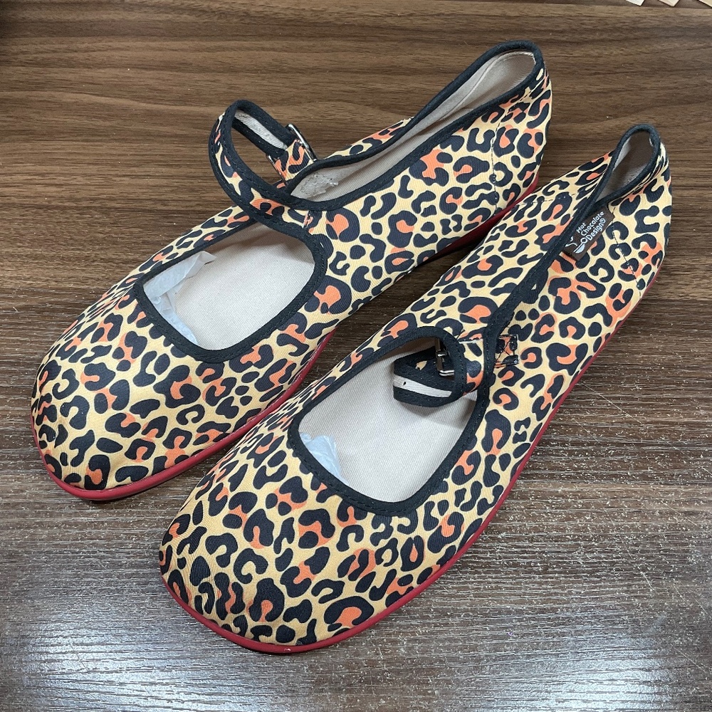 Hot Chocolate Design leopard print Mary Jane flats size 11 HCD41 chocolaticas